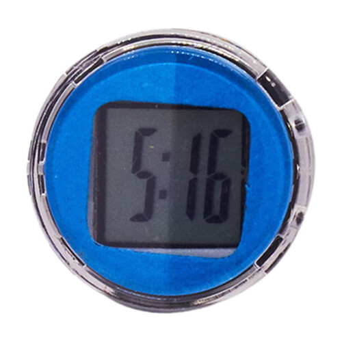 Motorcycle Handlebar Mount Clock Blue Compact
