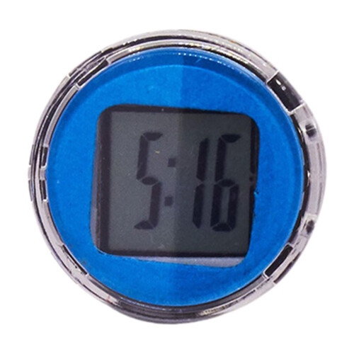 Motorcycle Handlebar Mount Clock Blue Compact 2