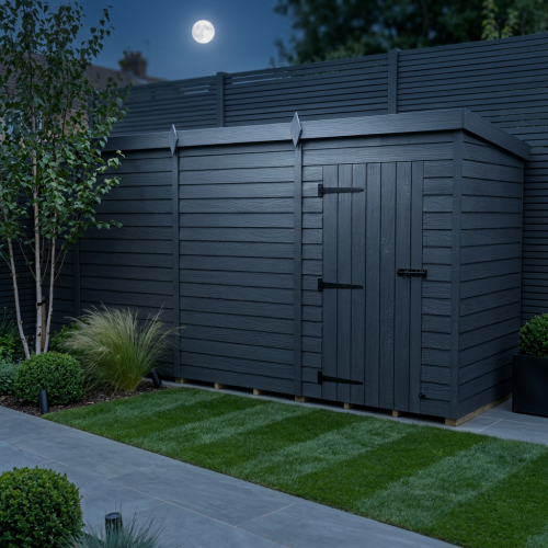 15x4 Pent Composite Shed Tanalised (Single Door, No Windows) 1