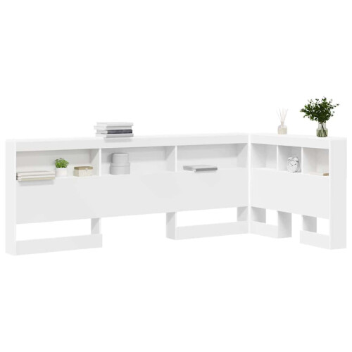 VidaXL vidaXL Storage Headboard with Shelf White 80 cm Engineered Wood 2