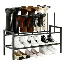 4 Tier Boot Rack for 6 Pairs, Steel Welly Boot Stand Shoe Storage Organizer for Indoor Outdoor Entryway Hallway Garage