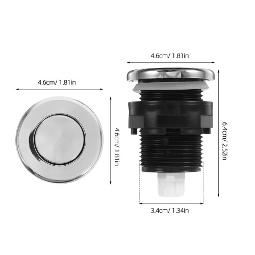 Splashproof pneumatic air switch button for garbage disposal 1