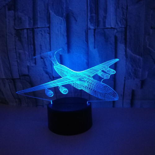 Airplane 3D LED Night Light 7-Colour Changing Touch Control Table Lamp Aviation Lover Gift 2
