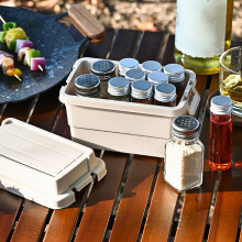 Outdoor Mini Storage Box Set 6-Piece Beige Black Green