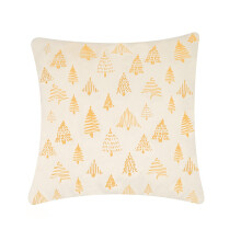 Housse de coussin sapin de Noël estampée or 45 x 45 cm