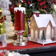 LED Water-Filled Wax Candle Lamp Battery Powered 1 Pack