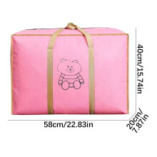 Sac de rangement extra large en tissu filé, 1 pièce, rose