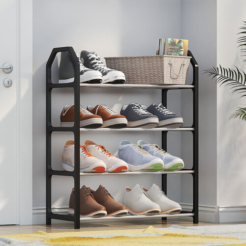 Metal Shoe Rack 4-Tier Stackable Space-Saving
