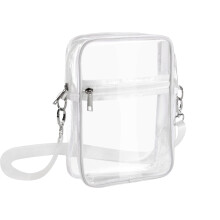 Borsa a tracolla trasparente, approvata per gli stadi, unisex, confezione da 1.