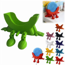 Porte-éponge suspendu vert avec drainage et pieds
