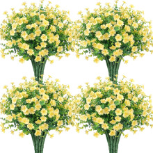 Fleurs artificielles d'automne, chrysanthèmes faux orange, 24 bouquets