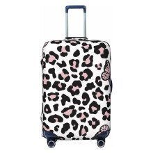 Gepäckhülle aus Spandex, mittelgroß (22-24 Zoll), rosa Leopardenmuster