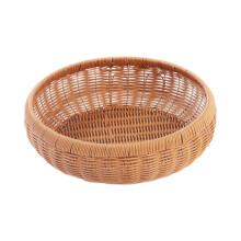 Panier de rangement ovale jaune naturel tissé à la main avec poignées