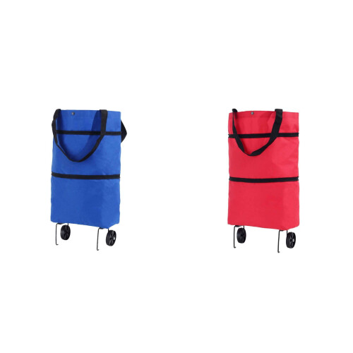 Sac de courses pliable à roulettes avec poignées (1 pièce)