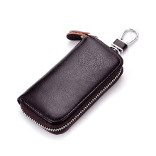 Coffee Leather Key Case for Men with Coin Holder 1 Pack