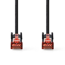 Kat 6 kabel | RJ45 Han | RJ45 Han | S/FTP | 0.25 m | Runde | LSZH | Sort | Label