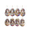 Easter Wooden Bunny Egg Keychain Set 6 pcs 1