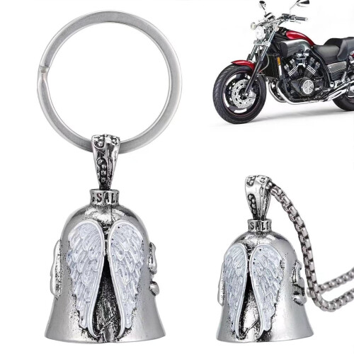 Motorcycle Guardian Angel Wing Bell Keychain 1