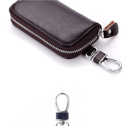 Coffee Leather Key Case for Men with Coin Holder 1 Pack 1