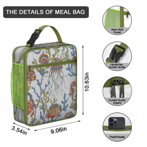 Sac isotherme imperméable à motif crabe (1 pièce) 1