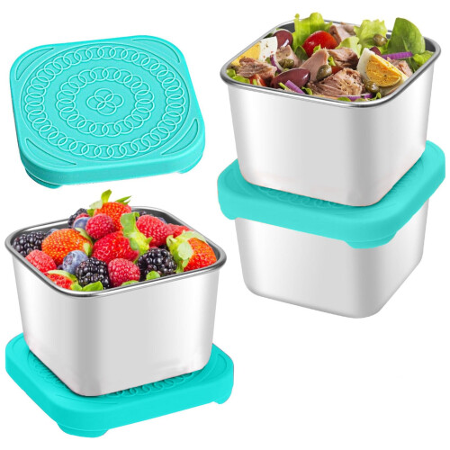 Stainless Steel Snack Containers 6oz 3-Pack