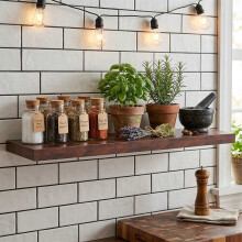 Wandplank, zwevend, voor wandmontage, metalen beugel