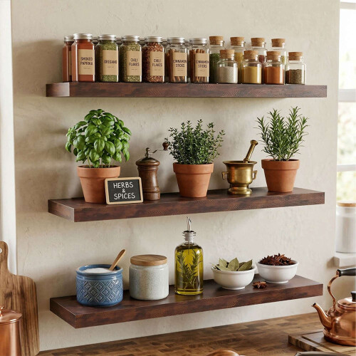 Wandplanken, set van 3 hangende displayplanken