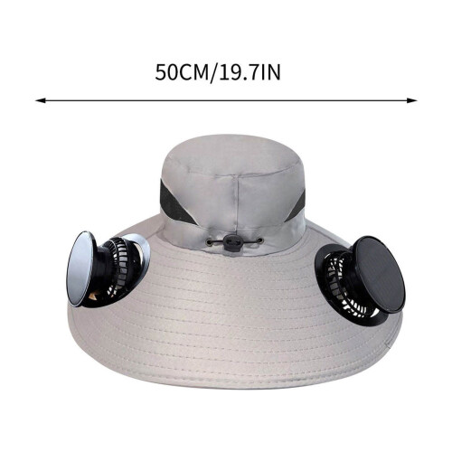Solar-USB-Ladeventilator, Hut, 50 cm Durchmesser 2
