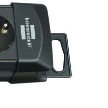 Extension socket Premium-Line 8-Vei 3.00 m Sort - Beskyttende Kontakt TYPE F