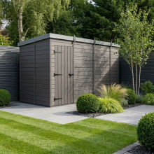 14x5 Pent Composite Shed Tanalised (Single Door, No Windows)