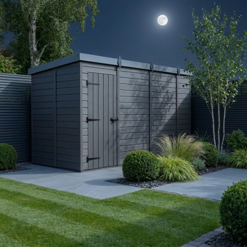 14x5 Pent Composite Shed Tanalised (Single Door, No Windows) 2