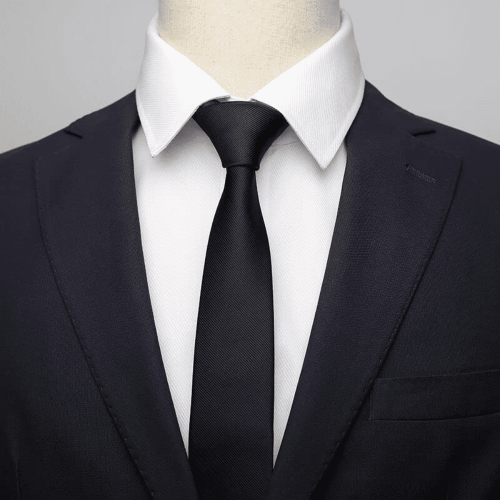Classic Skinny Necktie for Men Silk Solid 4 Pcs 1