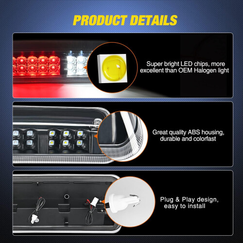 Third Brake Light LED High-Mount Stop Light for Ford F150 1