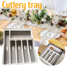 Silverware Tray with 6 Compartments BPA-Free White