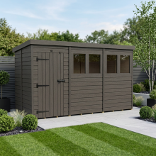 14x5 Pent Composite Shed Tanalised (Single Door, With Windows)