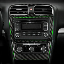 2Pcs Carbon Fiber Center Vent Radio A/C Console Panel Cover for 6 MK6 2008-2012 Decoration Accessories