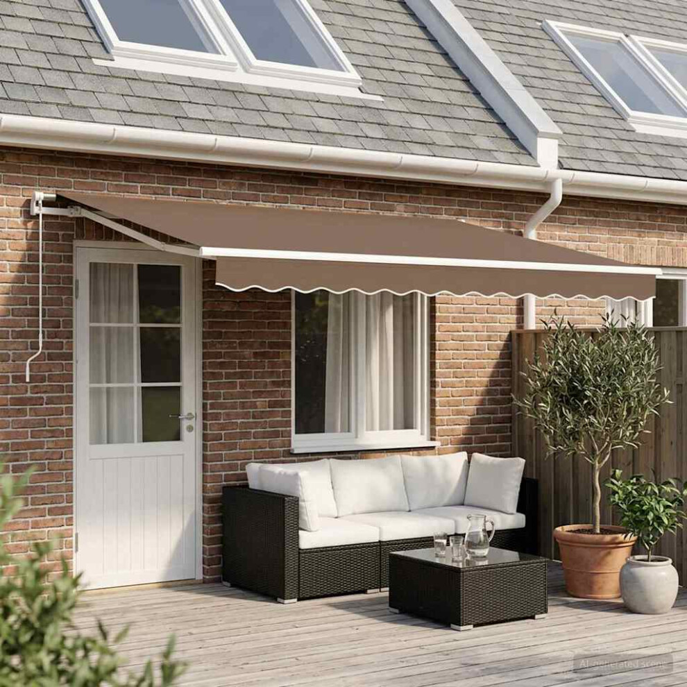Vidaxl Retractable Awning Taupe 450 X 300 Cm Polyester And Aluminium
