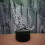 (Black) Geometric Cat 3D LED Night Light 7-Colour Changing Touch Control Table Lamp Kids Gift 1