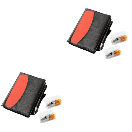 Referee Set Red Yellow Cards and Whistle 4pcs