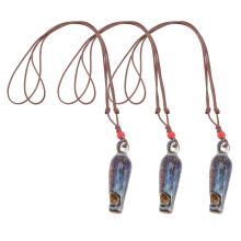 Ceramic carrot whistle necklace for kids 3 pcs