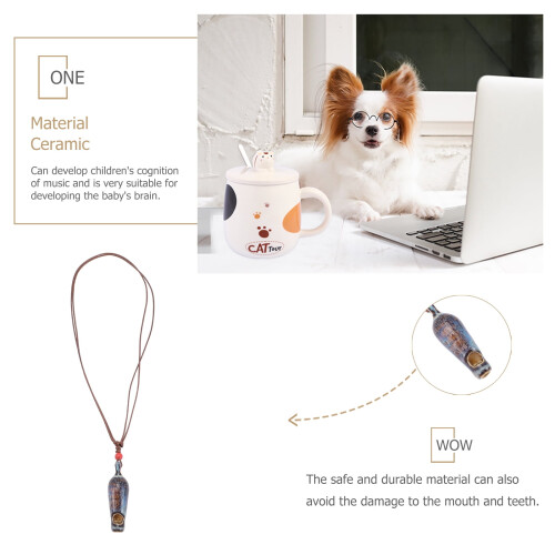 Ceramic carrot whistle necklace for kids 3 pcs 2
