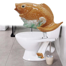 Ceramic Frog Fish Turtle Toilet Cap Set - Porcelain Tall