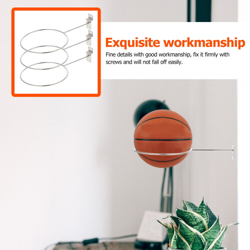 Basketball Display Bracket Wall-Mounted Hat Hook 3 pcs 1