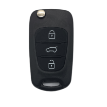 Hyundai Kia car key shell black 3-button folding
