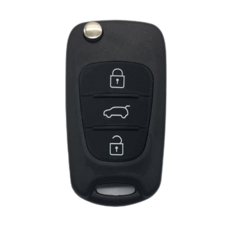 Hyundai Kia car key shell black 3-button folding