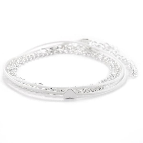 Ankelkjede med heart4chains sinklegering sølv 1