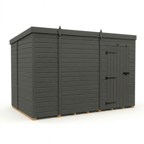 11x7 Pent Composite Shed Tanalised (Single Door, No Windows) 1