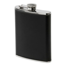 Leather Hip Flask Black 24cl