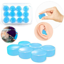 Silicone Earplugs Soundproof Waterproof Reusable 12 pcs