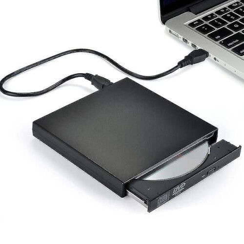 External CD/DVD Drive USB 2.0 Slim Black